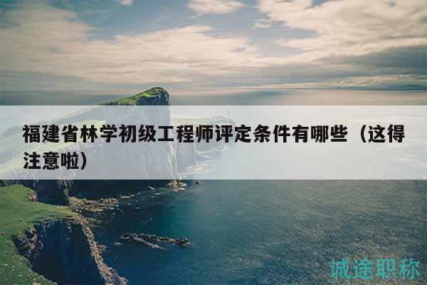 福建省林学初级工程师评定条件有哪些（这得注意啦）