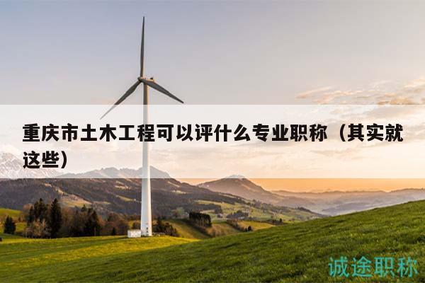 重庆市土木工程可以评什么专业职称（其实就这些）