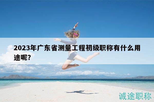 2023年广东省测量工程初级职称有什么用途呢？
