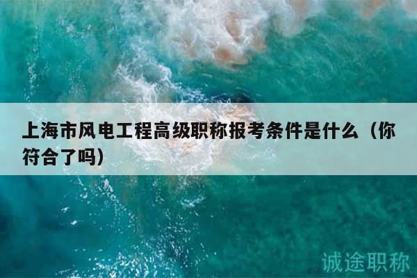 上海市风电工程高级职称报考条件是什么（你符合了吗）