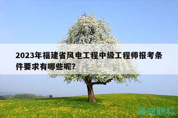 2023年福建省风电工程中级工程师报考条件要求有哪些呢？
