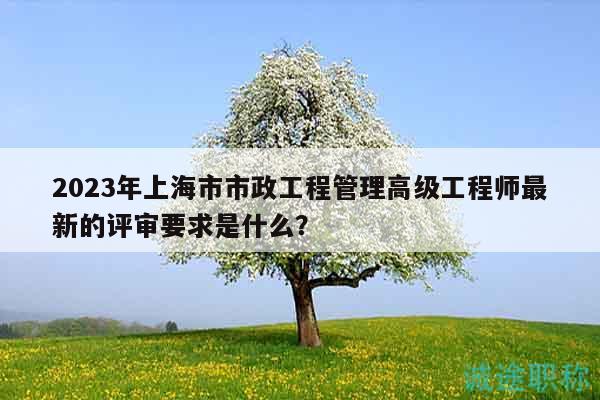 2023年上海市市政工程管理高级工程师最新的评审要求是什么？