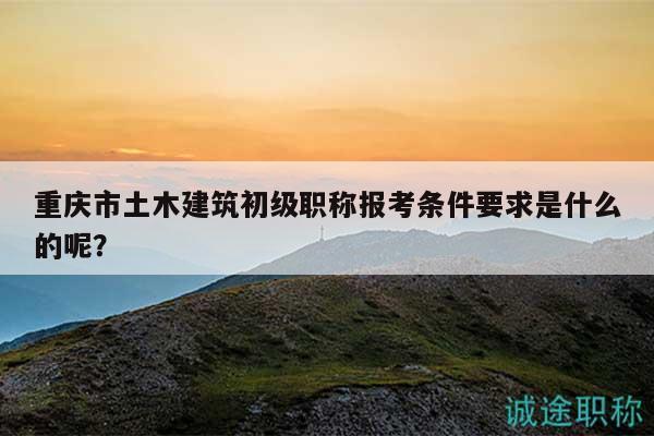 重庆市土木建筑初级职称报考条件要求是什么的呢？