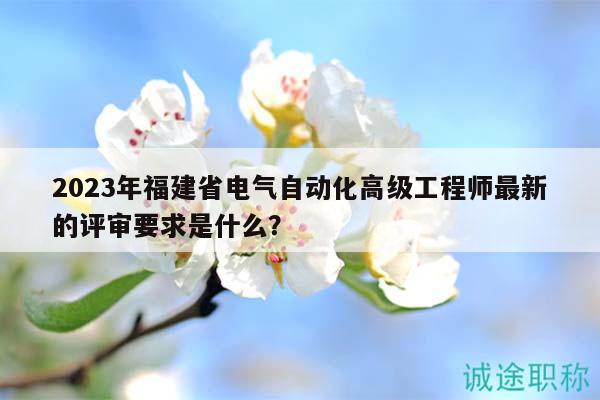 2023年福建省电气自动化高级工程师最新的评审要求是什么？