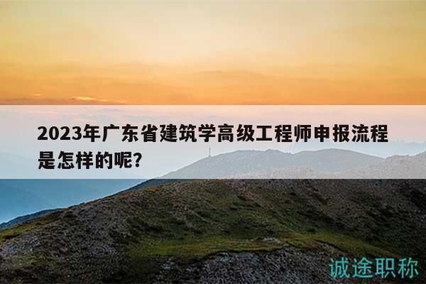 2023年广东省建筑学高级工程师申报流程是怎样的呢？