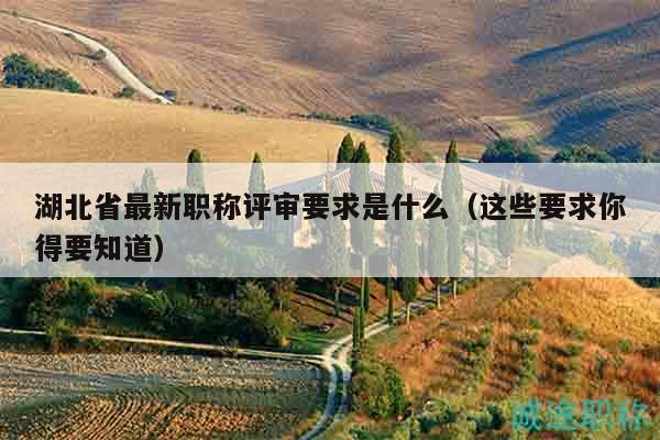 湖北省最新职称评审要求是什么（这些要求你得要知道）
