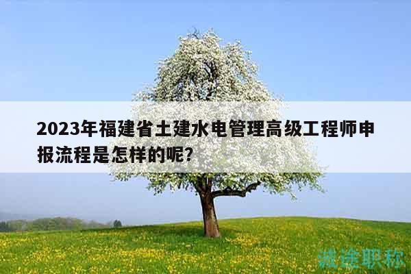 2023年福建省土建水电管理高级工程师申报流程是怎样的呢？