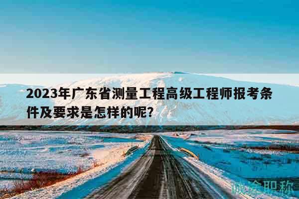 2023年广东省测量工程高级工程师报考条件及要求是怎样的呢？