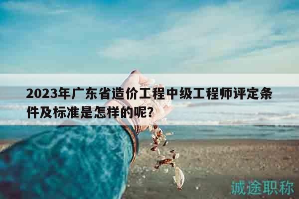 2023年广东省造价工程中级工程师评定条件及标准是怎样的呢？