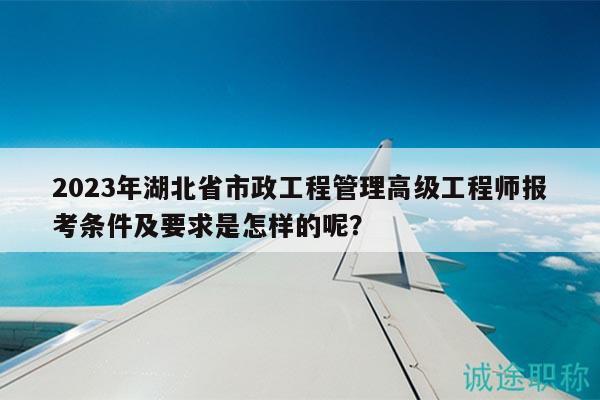 2023年湖北省市政工程管理高级工程师报考条件及要求是怎样的呢？