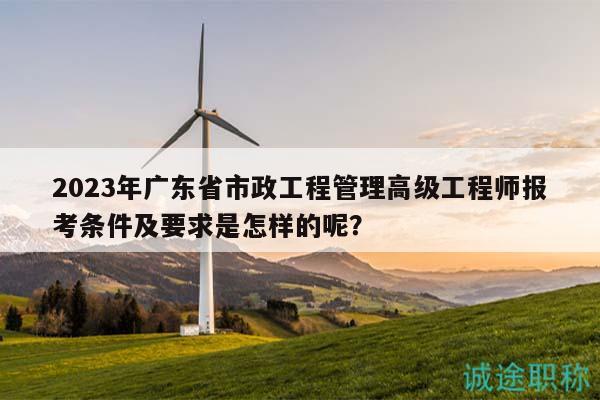 2023年广东省市政工程管理高级工程师报考条件及要求是怎样的呢？