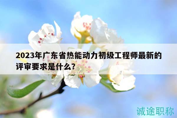 2023年广东省热能动力初级工程师最新的评审要求是什么？
