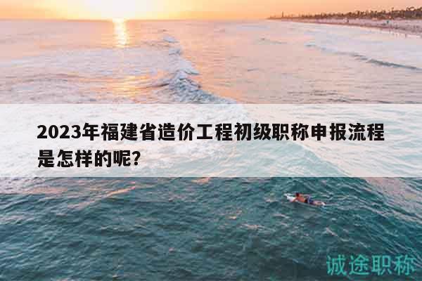 2023年福建省造价工程初级职称申报流程是怎样的呢？