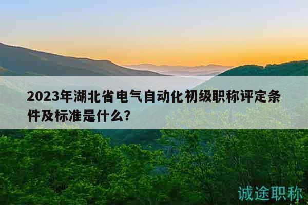 2023年湖北省电气自动化初级职称评定条件及标准是什么？