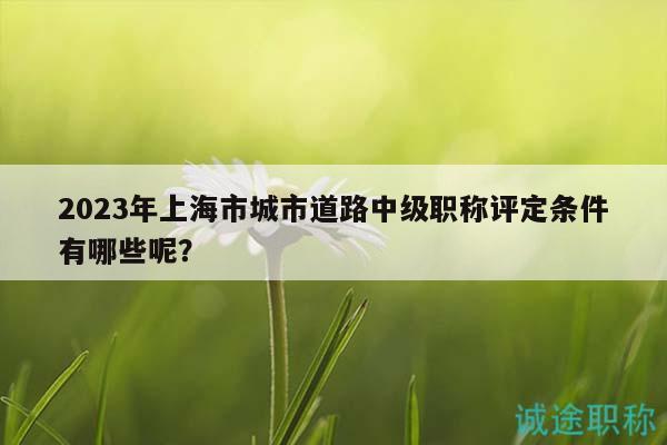 2023年上海市城市道路中级职称评定条件有哪些呢？