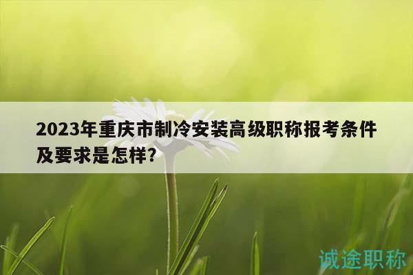 2023年重庆市制冷安装高级职称报考条件及要求是怎样？