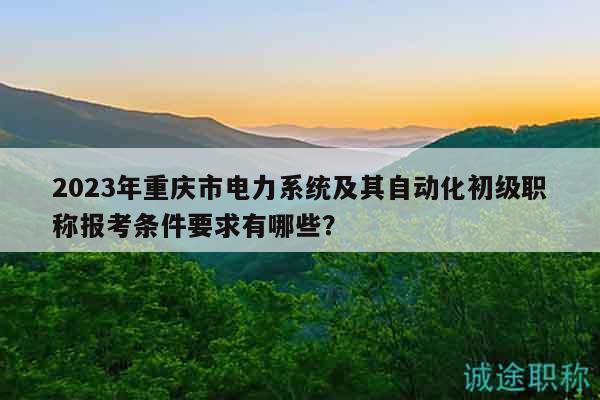 2023年重庆市电力系统及其自动化初级职称报考条件要求有哪些？