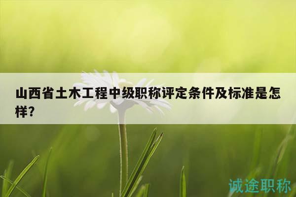 山西省土木工程中级职称评定条件及标准是怎样？