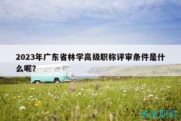 2023年广东省林学高级职称评审条件是什么呢？