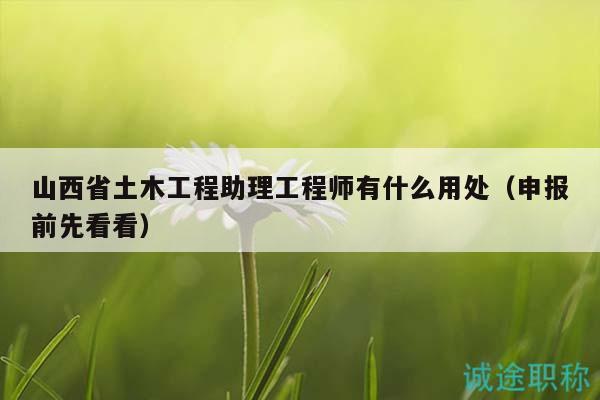 山西省土木工程助理工程师有什么用处（申报前先看看）