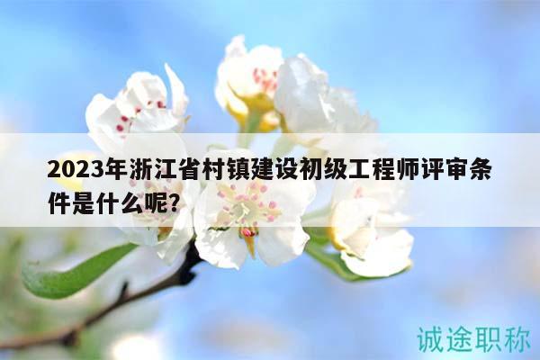 2023年浙江省村镇建设初级工程师评审条件是什么呢？