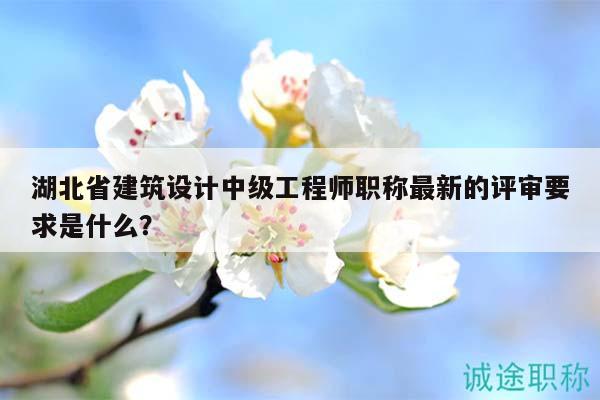 湖北省建筑设计中级工程师职称最新的评审要求是什么？