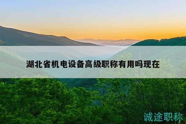 湖北省机电设备高级职称有用吗现在
