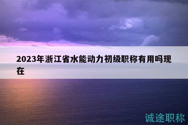 2023年浙江省水能动力初级职称有用吗现在