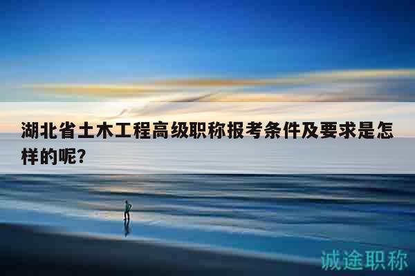 湖北省土木工程高级职称报考条件及要求是怎样的呢？