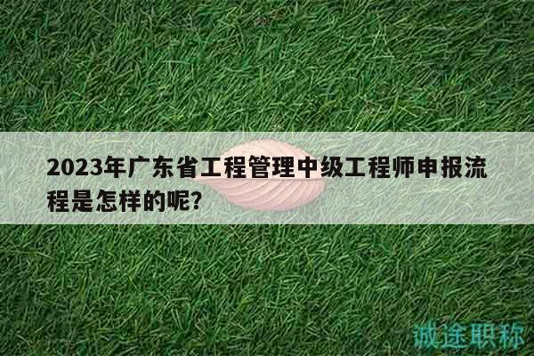 2023年广东省工程管理中级工程师申报流程是怎样的呢？