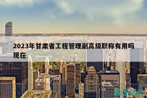 2023年甘肃省工程管理副高级职称有用吗现在