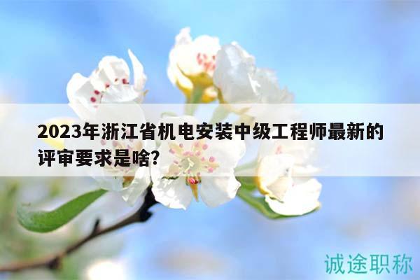 2023年浙江省机电安装中级工程师最新的评审要求是啥？