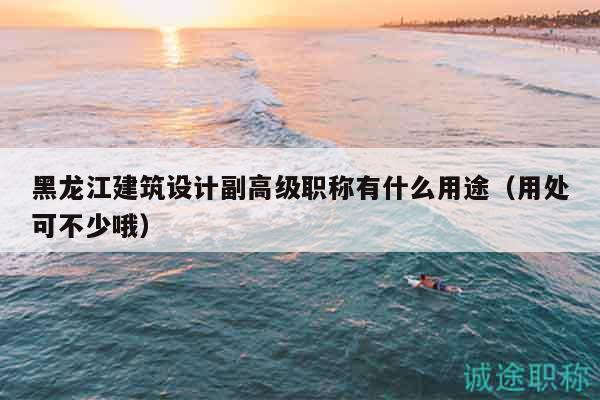 黑龙江建筑设计副高级职称有什么用途（用处可不少哦）