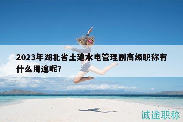 2023年湖北省土建水电管理副高级职称有什么用途呢？