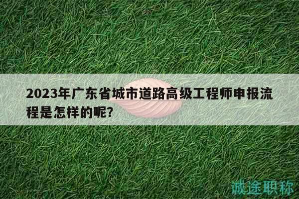 2023年广东省城市道路高级工程师申报流程是怎样的呢？