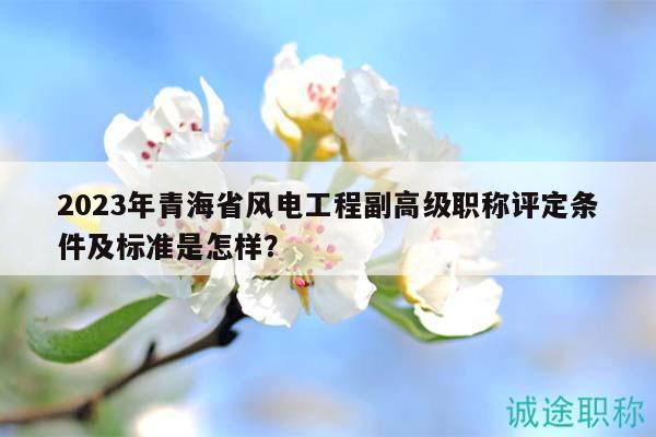 2023年青海省风电工程副高级职称评定条件及标准是怎样？