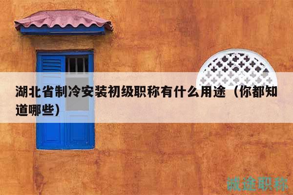 湖北省制冷安装初级职称有什么用途（你都知道哪些）