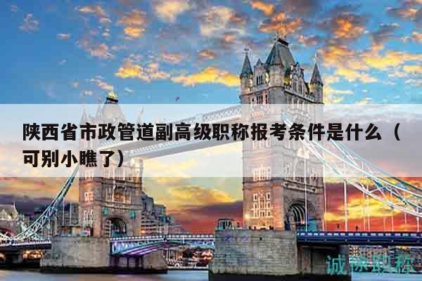 陕西省市政管道副高级职称报考条件是什么（可别小瞧了）