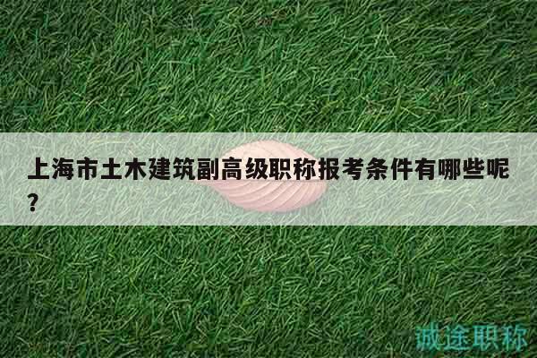 上海市土木建筑副高级职称报考条件有哪些呢？