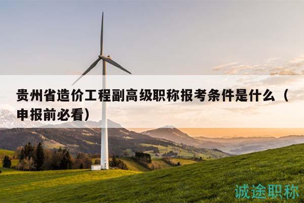 贵州省造价工程副高级职称报考条件是什么（申报前必看）