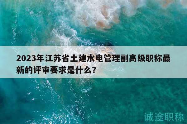 2023年江苏省土建水电管理副高级职称最新的评审要求是什么？