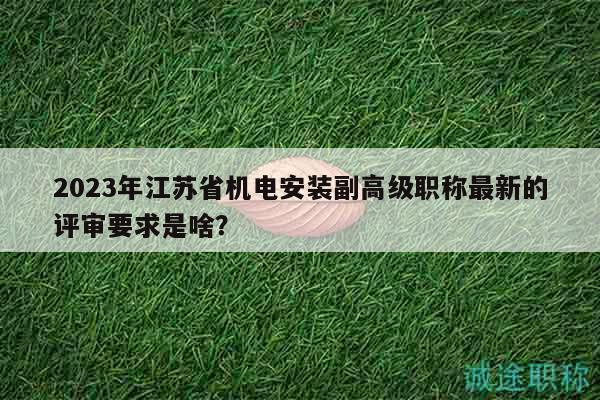 2023年江苏省机电安装副高级职称最新的评审要求是啥？