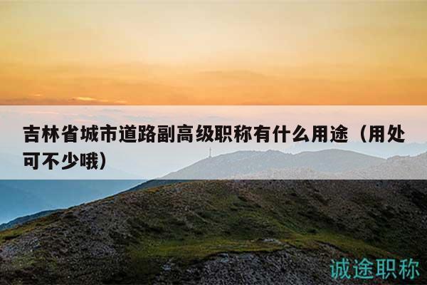 吉林省城市道路副高级职称有什么用途（用处可不少哦）