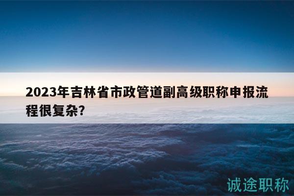 2023年吉林省市政管道副高级职称申报流程很复杂？