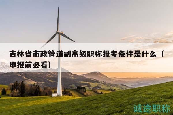 吉林省市政管道副高级职称报考条件是什么（申报前必看）