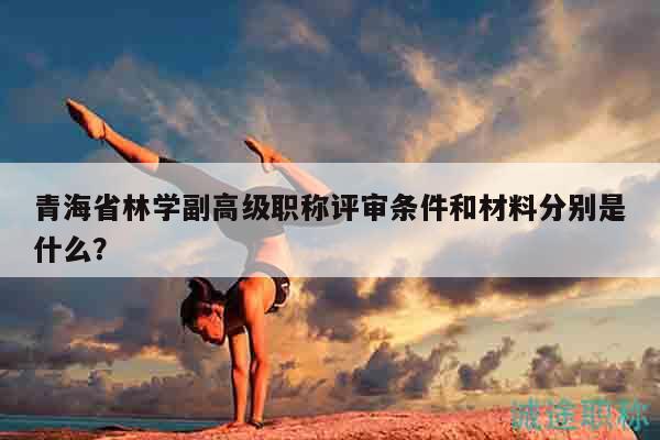 青海省林学副高级职称评审条件和材料分别是什么？