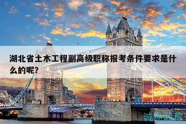 湖北省土木工程副高级职称报考条件要求是什么的呢？