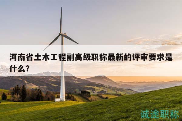 河南省土木工程副高级职称最新的评审要求是什么？