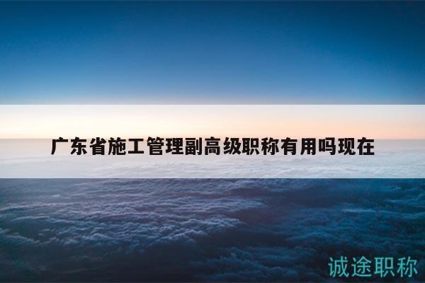 广东省施工管理副高级职称有用吗现在