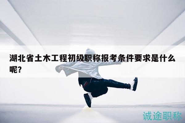 湖北省土木工程初级职称报考条件要求是什么呢？